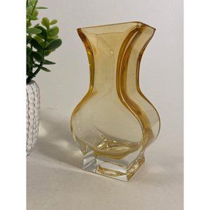 Golden Art Glass Vase /Home Decor/Vintage Decor/